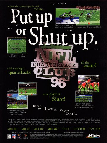 NFL Quarterback Club 96 (November, 1995)