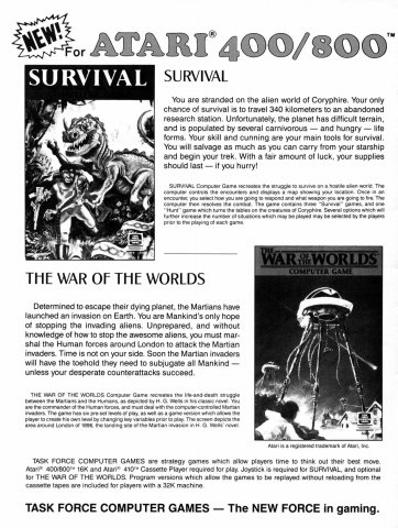 Survival, War of the Worlds