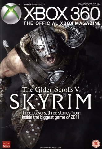 XBOX 360 The Official Magazine Issue 078 November 2011 subscriber's cover