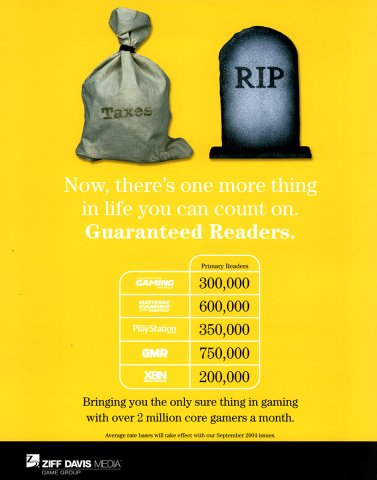 Ziff Davis Media marketing insert with circulation data for its magazines in 2004