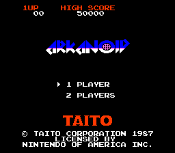 Arkanoid Title Screen