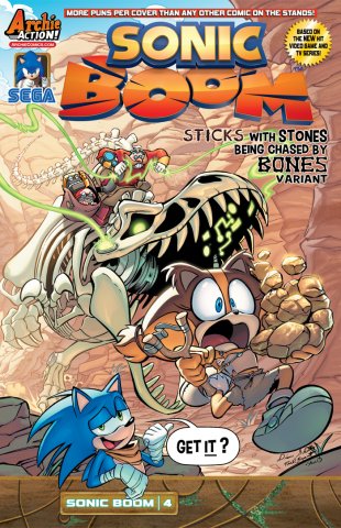 Sonic Boom 004 (March 2015) (Sticks With Stones Being Chased By Bones variant)