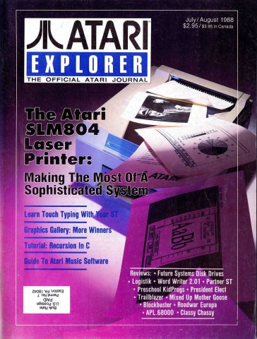 Atari Explorer Issue 15 (July / August 1988)