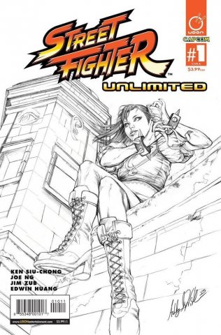 Street Fighter Unlimited 001 (December 2015) (AOD Collectibles B&W variant)