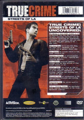 True Crime: Streets of LA Uncovered (DVD) (Rear)