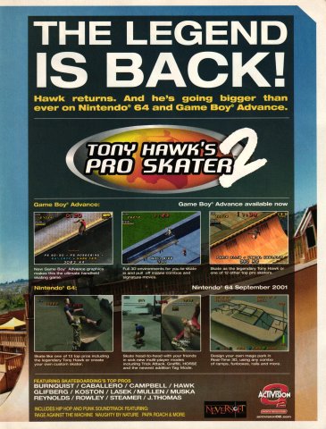 Tony Hawk's Pro Skater 2 02 (July, 2001)