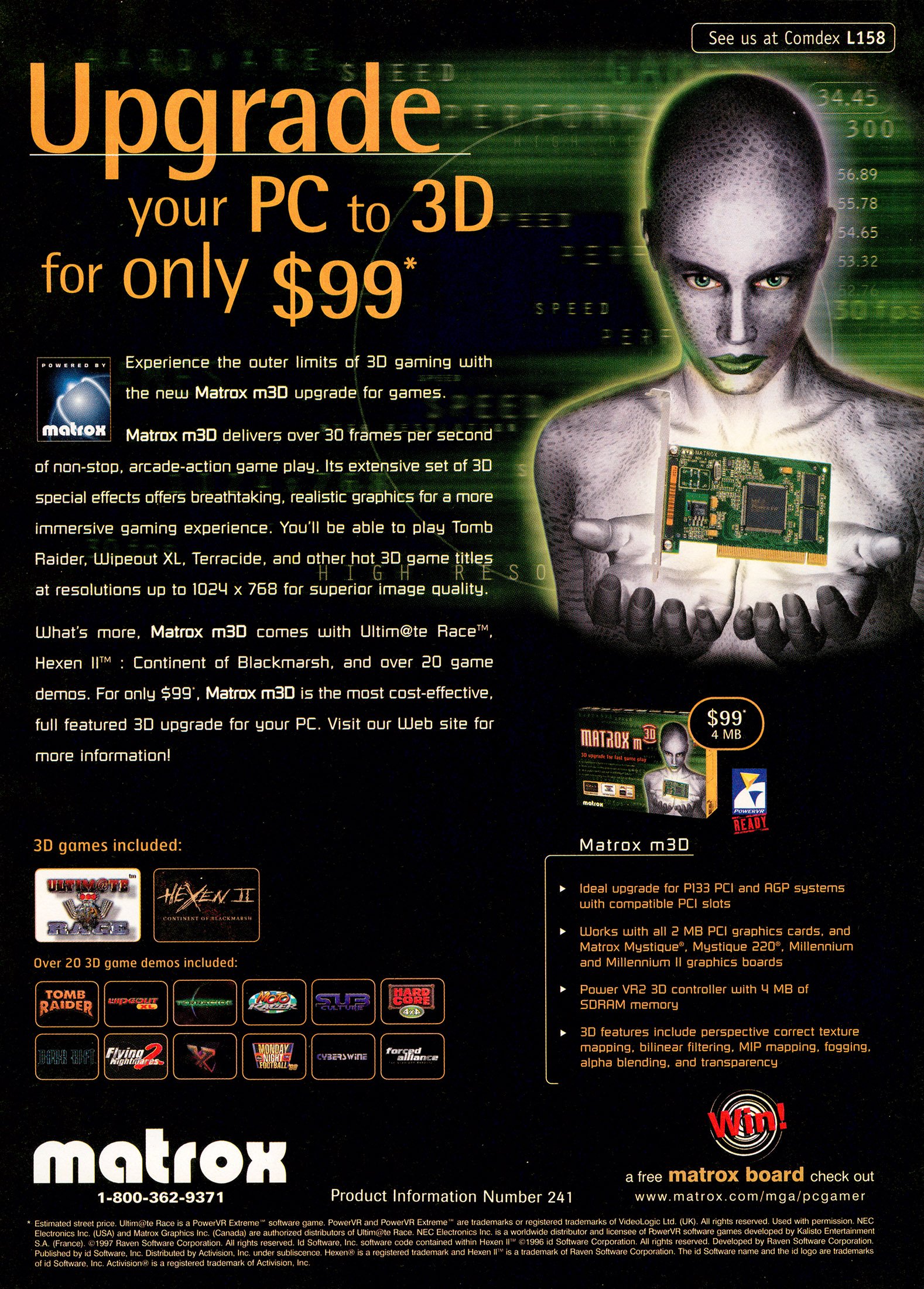 Matrox m3D graphics card (December, 1997)