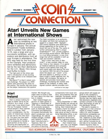 Atari Coin Connection Vol.5 No.1 (January 1981)