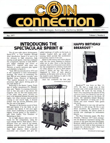 Atari Coin Connection Vol.1 No.6 (May 1977)