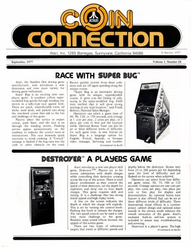 Atari Coin Connection Vol.1 No.10 (September 1977)