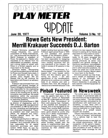Play Meter Vol. 03 No. 12 (June 20 1977) Update