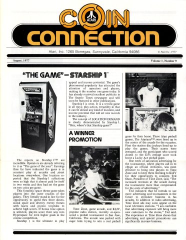 Atari Coin Connection Vol.1 No.9 (August 1977)