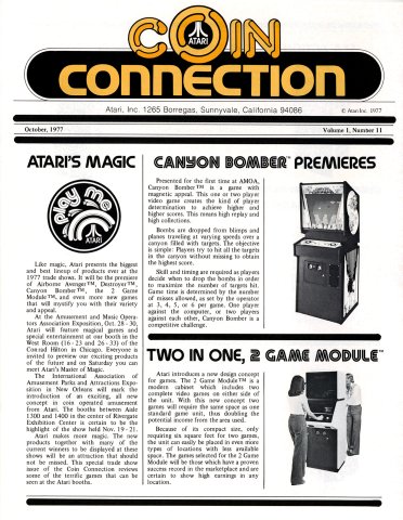 Atari Coin Connection Vol.1 No.11 (October 1977)