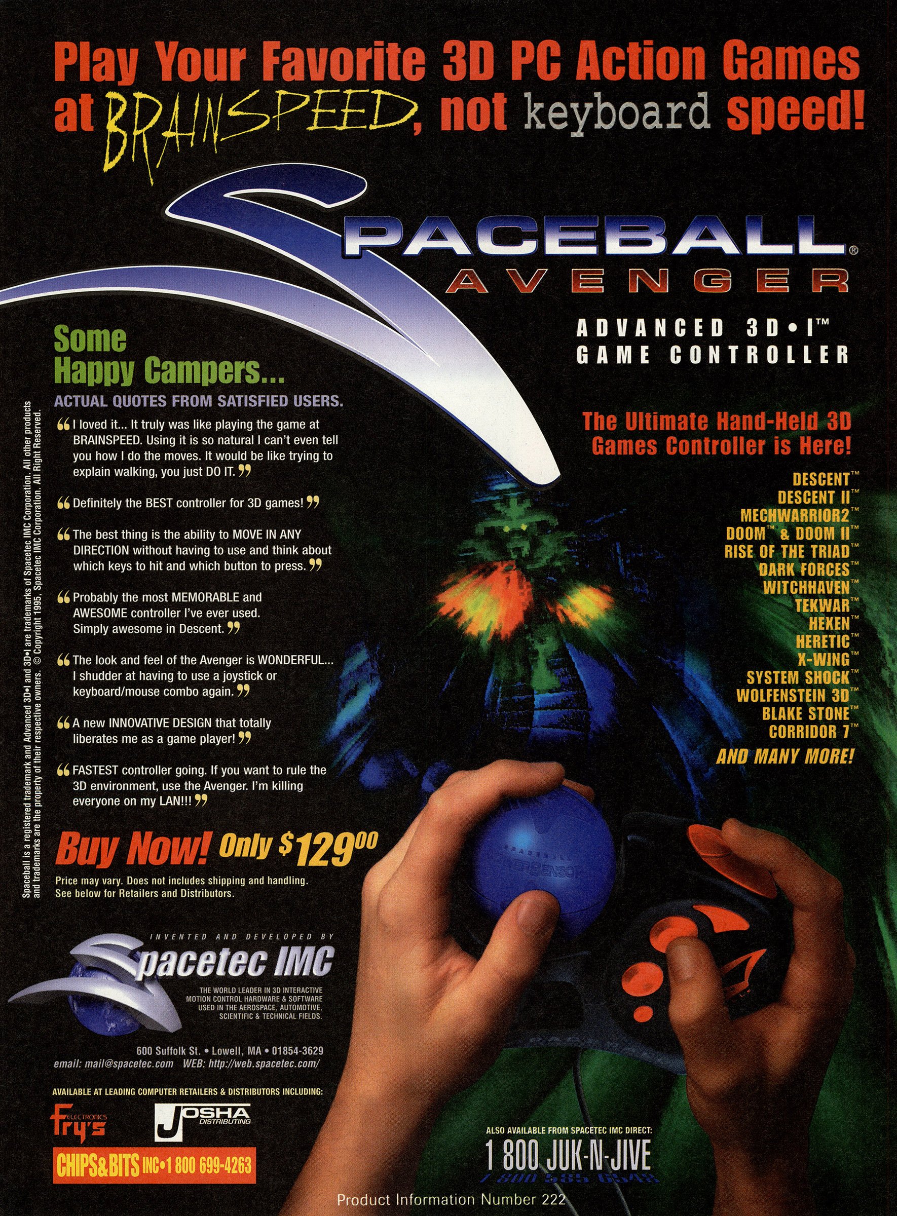 Spacetec Spaceball Avenger controller (December, 1995)