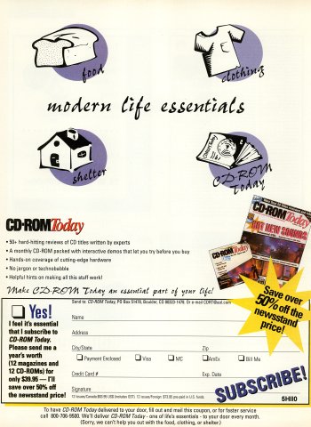 CD-ROM Today subscription ad (December, 1995)