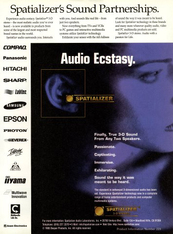 Spatializer 3-D Stereo (December, 1995)