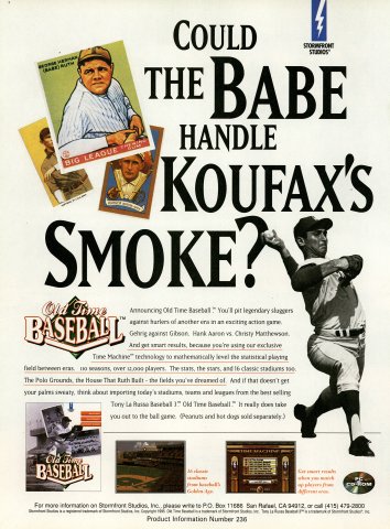 Old Time Baseball (December, 1995)