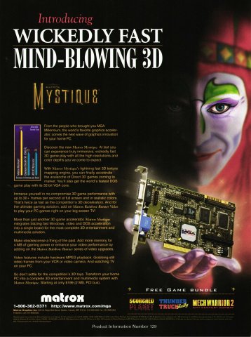 Matrox Mystique graphics card (September, 1996)