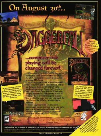 Elder Scrolls II: Daggerfall (September, 1996)