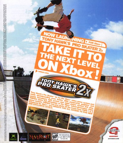 Tony Hawk Pro Skater 2X (December, 2001)
