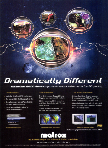 Matrox Millennium G400 Series graphics card (August, 1999)