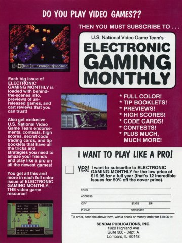 Electronic Gaming Monthly subscription (May, 1989)