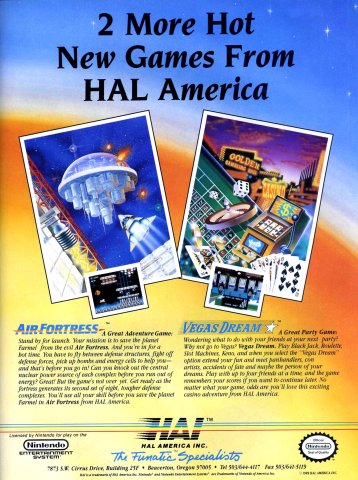 Air Fortress (May, 1989)