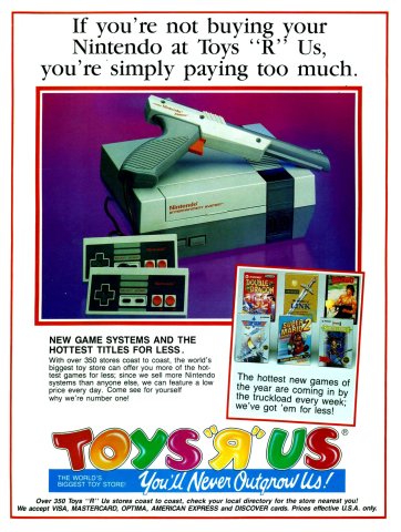 Toys R Us Nintendo games and hardware (May, 1989)