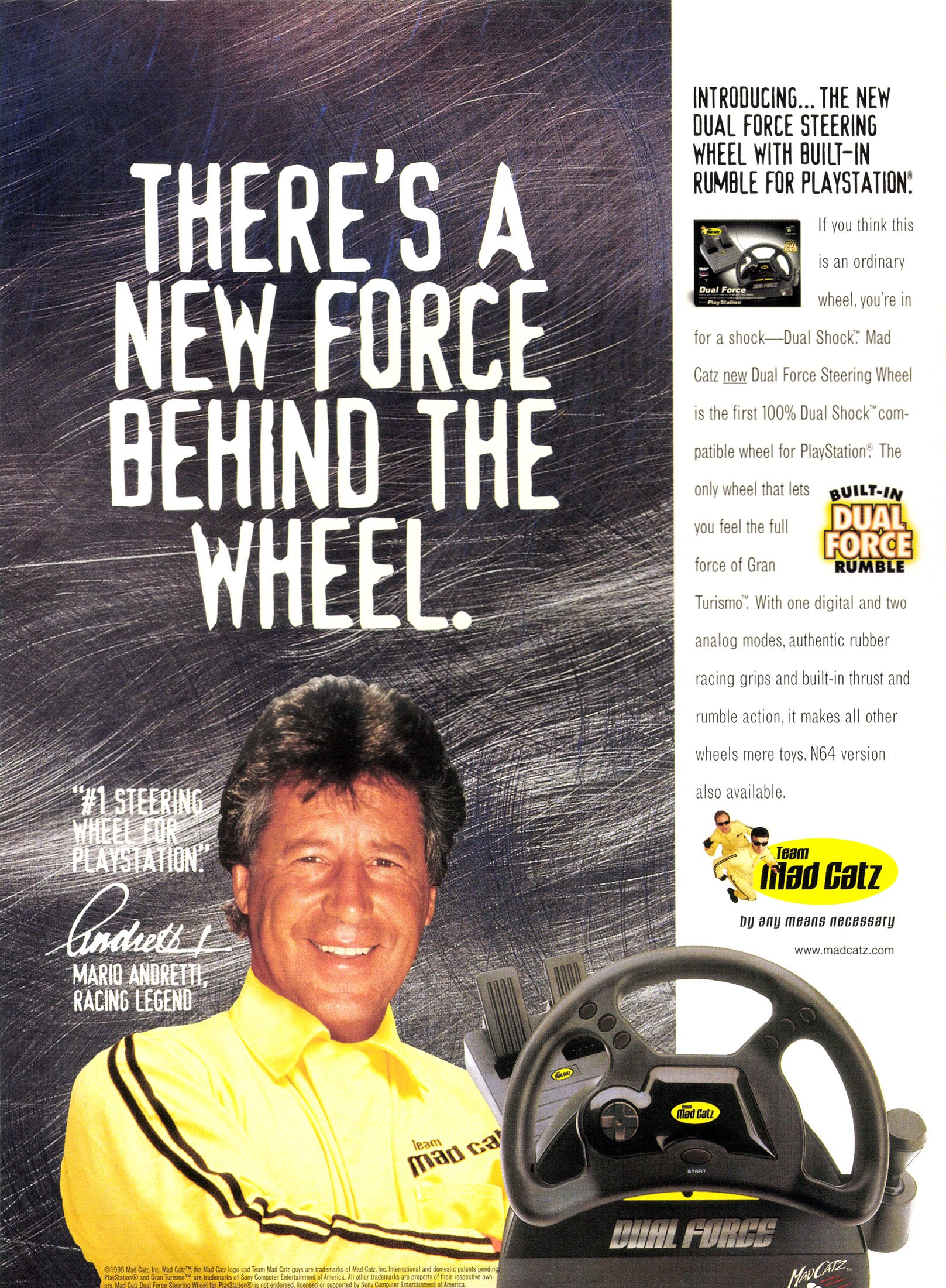 Mad Catz Dual Force steering wheel August 1998 Hardware