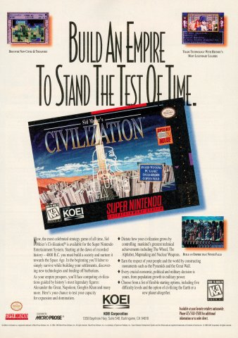 Sid Meier's Civilization (November, 1995)