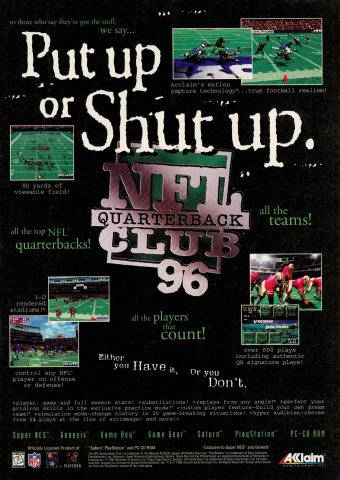 NFL Quarterback Club 96 (November, 1995)