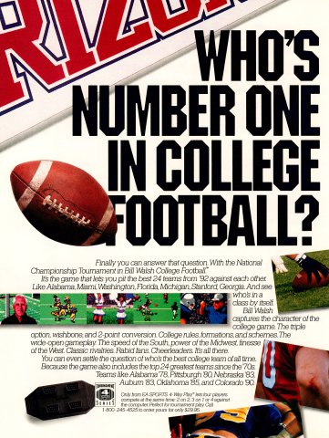 Bill Walsh College Football (September, 1993) 01