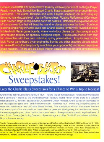 Charlie Blasts Sweepstakes (October, 1998) 02