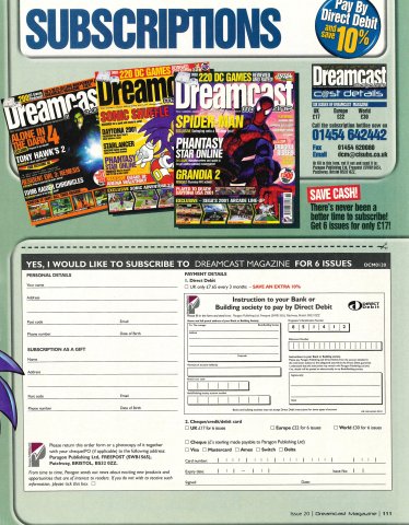 Dreamcast Magazine subscription (UK) (March, 2001)