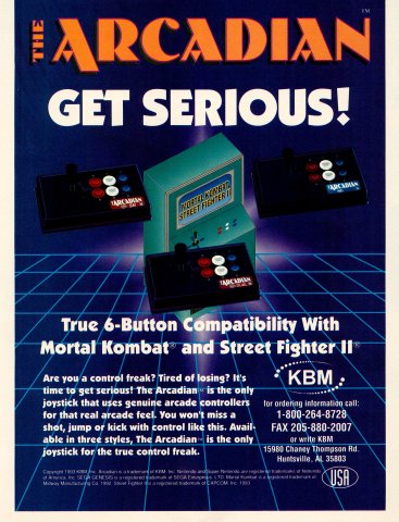 KBM Arcadian joystick (January, 1994)