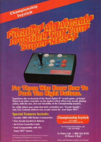 C&L Controls Championship Joystick (February, 1993)