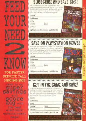 EGM / P.S.X. / Cyber Sports subscription cards (December, 1995) 01