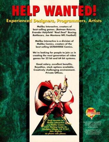 Malibu Interactive Help Wanted (January, 1994)