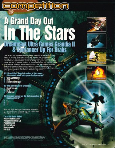 Dreamcast Magazine Ultra Games contest (UK) (March, 2001)