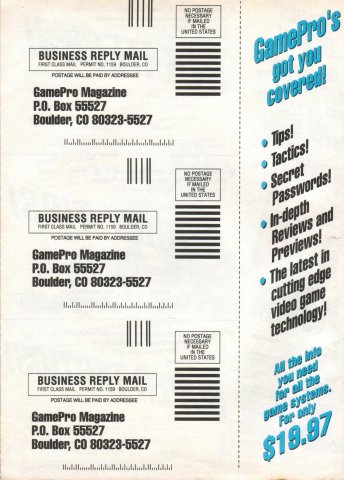 GamePro Subscription cards (February, 1993) 02