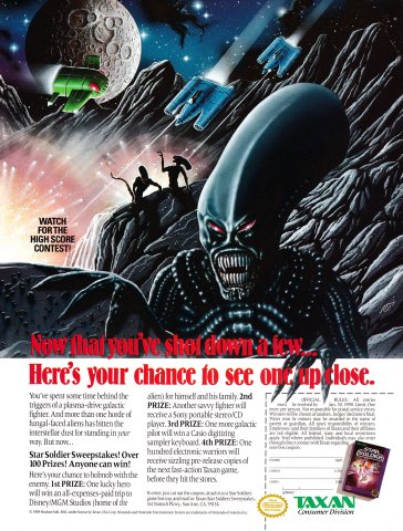 Taxan Star Soldier Sweepstakes (December, 1989)
