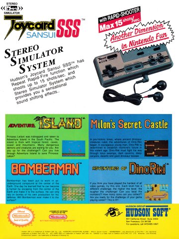 Hudson JoyCard Sansui SSS controller (December, 1989)