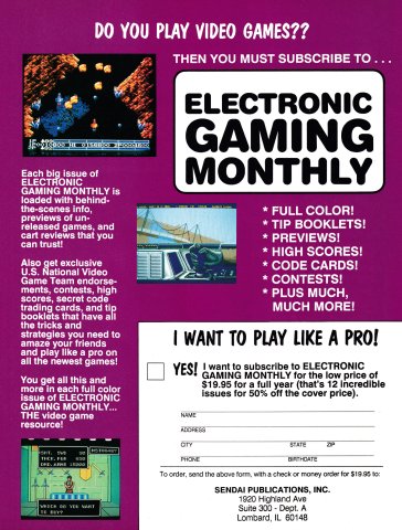 Electronic Gaming Monthly subscription (December, 1989)