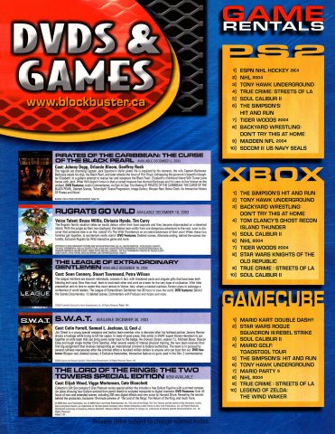 Blockbuster DVD and Game Rentals (Canada) (December, 2003) 02