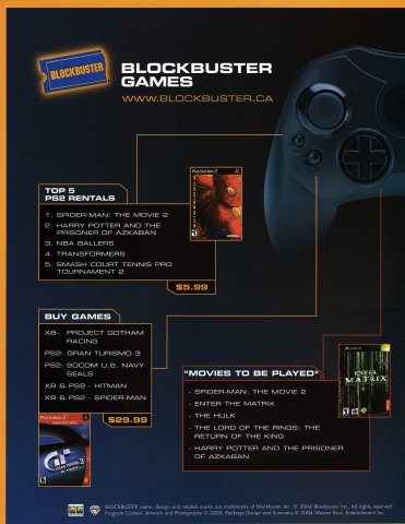 Blockbuster DVD and Game Rentals (Canada) (July, 2004) 01