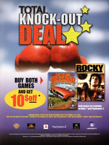 Ubisoft The Dukes of Hazard: Return of the General Lee and Rocky Legends Total Knock-Out Deal (October, 2004)