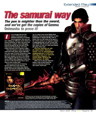 Official Xbox Magazine Onimusha Contest (March, 2002)