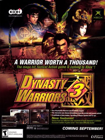 Dynasty Warriors 3 (November, 2002)
