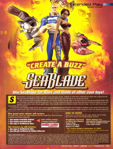 Official Xbox Magazine SeaBlade contest (November, 2002)