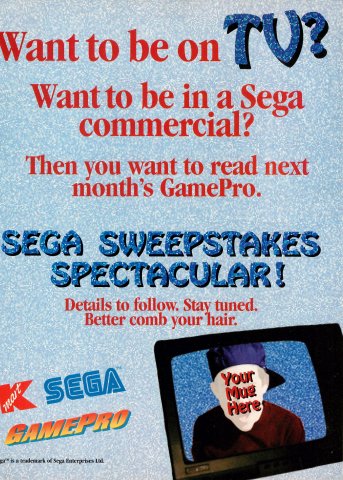 GamePro Sega Sweepstakes Spectacular (November, 1994)